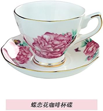 TAOTINGYAN Espresso Cup And Saucer Set,Coffee Tea Cup And Saucer Ceramic Coffee Cup Home Afternoon Tea Tea Guci Coffee Cup Dish,Three