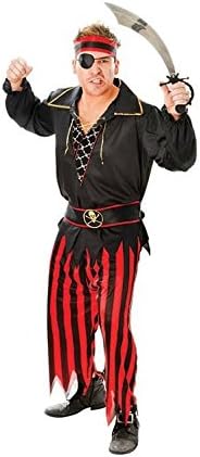 CESTRIAN Mens Adult Pirate Captain Buccaneer Fancy Dress Costume Outfit Halloween Stag