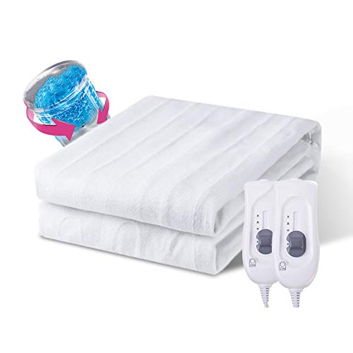 Preisvergleich Produktbild ASDFGH Kuscheln Doppelte Kontrolle Heizdecke,Umweltschutz Sicherheit Wärmedecke elektrisch Beheizte Werfen waschbar Haushalt-Weiß 150x190cm(59x75inch)