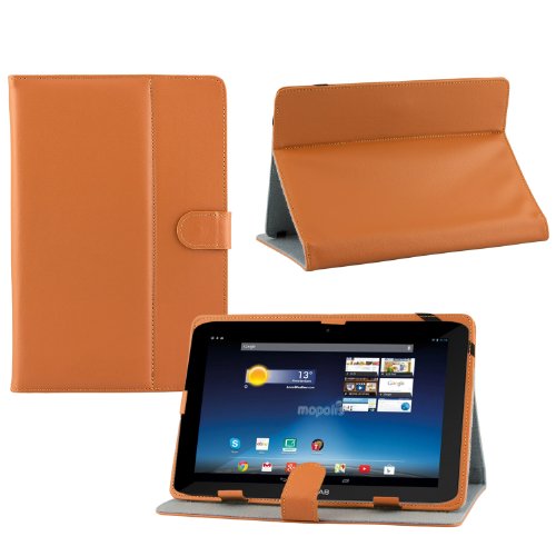 iProtect Kunstleder Tasche für MEDION LIFETAB Schutz Hülle Case mit Stylus PEN für E10316 MD98516 10,1 Zoll braun