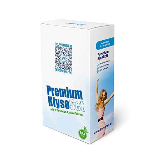 Dr. Wunder Premium Klyso-Set mit XL-Schlauch: Einlauf-Komplett-Set mit extra-langem Silikonschlauch | inkl. 2x Darmrohr (40cm) | hygienische Darmreinigung mit Wasser, Kaffee oder Tee | BPA-frei