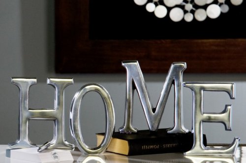 Edler Schriftzug Home Schrift Buchstaben Deko Alu poliert