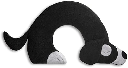 LeschiWheat Bag microwavable, unscented/Heat Pack for Neck and Shoulders/Animal: Dog Bobby, Black