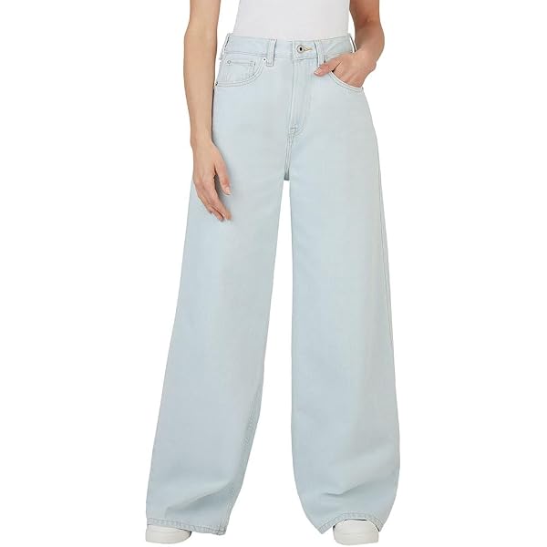 Pepe Jeans Damen Utility Jeans – Loose Fit, Ultra High Waist, Mitteldunkel