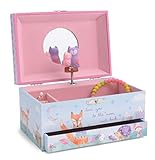 Innen mit einem rosa Stoff gefüttert, um die eigene Schmuckkollektion sicher aufzubewahren. Der obere Teil ist mit Ringrollen und einem großen Fach für größere Gegenstände ausgestattet. 1 Ausziehschublade und mondförmigem Spiegel inklusive.