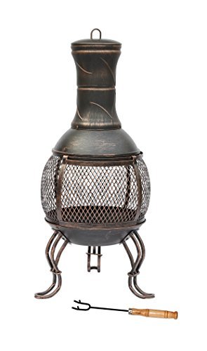 lado grande bronzo Deluxe in ghisa riscaldamento BBQ mesh design Chimenea by lado