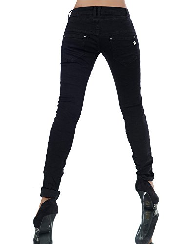 L368 Damen Jeans Hose Boyfriend Damenjeans Harem Baggy Chino Haremshose, Farben:Schwarz;Größen:36 (S) - 