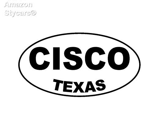 Preisvergleich Produktbild Stycars® 14.9Cm*8Cm Cisco Texas Oval Car Sticker Vinyl Decal Black