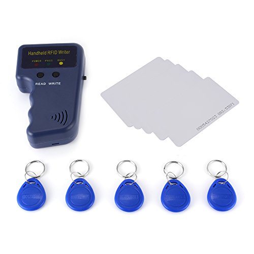 XCSOURCE® Handheld 125KHz RFID Kopierer/Verfasser/Leser/Duplicator + 5Stk beschreibbare Umbauten Keyfobs + 5Stk Karten HS818