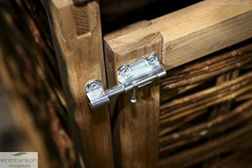 Mülltonnenverkleidung klein WEIDENPROFI aus Holz mit Weidengeflecht für eine Mülltonne bis 120 Liter - 5