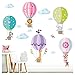 Produktbild Little Deco Kinderzimmer Mädchen Aufkleber Zoo Tiere im Ballon I 155 x 109 cm (BxH) I Zebra Wandtattoo Heißluftballon Tiere Deko Sticker DL207-32