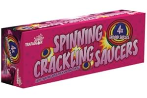Summerlee Spinning Crackling Saucers – Pack of 4 Category 1 Safety Novelty Fun Snaps Pyrotechnics for Home Garden Family Party Display Diwali Indoor Bonfire Birthdays Halloween New Year Christmas