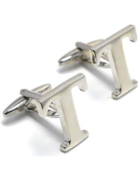 MESE London Buchstaben Alphabet Buchstaben Manschettenknöpfe Initiale - Buchstabe T Silbere