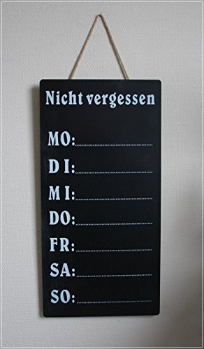 Große Memotafel in Schwarz mit Wochentagen - 2