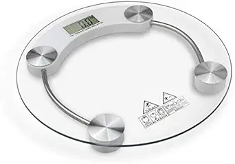 Mishrit Digital Glass Weighing Machine Round Personal Weighing Scale for Home use Bathroom Weight Machine (8 mm thick Transparent)