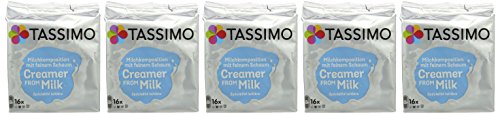 Tassimo Milk Creamer 16 Discs/Pods, Pack of 5 (80 Discs in Total)