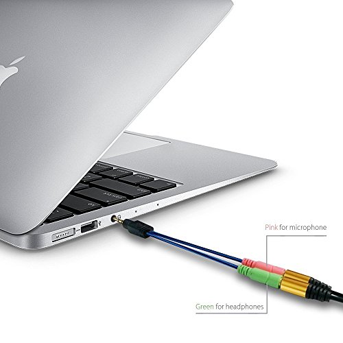 Cavo Adattatore, ENVEL 3,5mm Sdoppiatore Cuffia Y Jack per Microfono e Cuffie [ 2 Femmine prese su 1 Maschio jack ] per PC PS4 Xbox One Auricolare Smartphone Tablet MP3 Altoparlanti