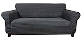 Afrique - Funda de sofá elástica (Antracita Negro) - 2 plazas (130-170cm)