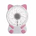 Produktbild ledmomo USB Schreibtisch Fan Tisch Fan Tragbare Mini Fan (Cute Pink Weiß Katze)