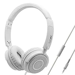 boAt Bassheads 900 Wired On Ear Headphones with Mic (Pearl White)