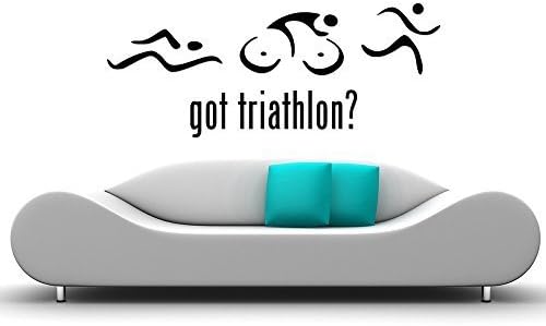 Got Triathlon Sports Removable Wall Sticker Art Home Office Room Mural Decor Vehicle Car Truck Window Bumper Graphic Decal- (8 inch) / (20 cm) Wide MATTE BLACK Color by StickerLove