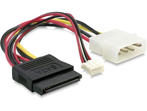 DELOCK Cable SATA 15pin power > 4pin+4pin