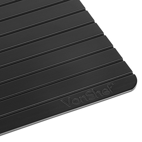 VonShef Magische Auftauplatte mit Rotem Silikonrand & GRATIS Insektenschutzhaube – Taut Gefrorenes in Minutenschnelle auf! - 7