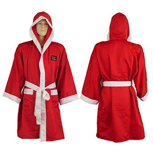 PLAYWELL Peignoir de Boxe Anglaise Long en Satin - Rouge