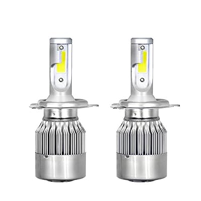 TOOGOO 2 Pieces LED Ampoule de Phare 72W 7200LM LED Conversion des phares Trousse - 6000K Xenon Faisceau de Croisement Blanc/feu antibrouillard (H4/HB2/9003)