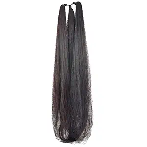 Goldencollections Womens Thick Nylon False Hair Extension, 30inch (Black)