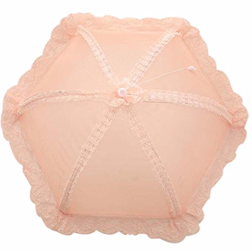 praktisch Spitze runde Abdeckung faltbare Lebensmittel Cover / Zelt Rosa