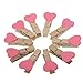 Produktbild Bluelover 10Pcs Liebe Herz aus Holz Kleidung Foto Büroklammern-rosa
