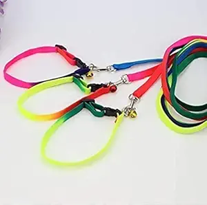 SI Pet Mart Puppy Dogs Nylon Collar Leash Rainbow (Rainbow Color) Collar Multi-Colored