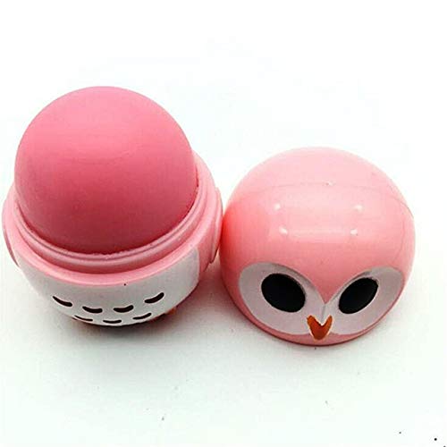 Preisvergleich Produktbild DEjasnyfall Eule Form Natürliche Feuchtigkeitsspendende Lippenbalsam Tragbare Frauen Winter Lippenpflege Verfeinern Reparatur Lip Anti-Aging Lippenstift Lippenbalsam (rosa)