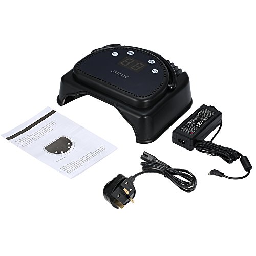 Anself 110-240V 64W Pro 32pcs LED Nail Dryer Lamp Curing Machine With Lifting Handle Touch Sensor LCD Screen Powerful Nail Polish Gel Dryer Salon Tool UK Plug