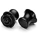 JOVIVI Pair(2) Black Arcylic Retro Rose Flower Ear Plug Tunnels Stretcher Gauges (0g (8mm))