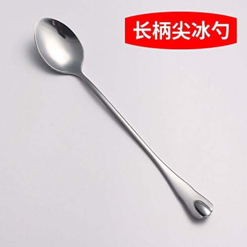 Stainless Steel Long Spoon Cute Children Long Handle Mixing Spoon Coffee Spoon Ice Spoon 5 Loaded, 18X2.8Cm