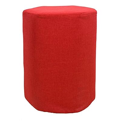 Rebecca srl Pouf Pouffe Tissu Hexagonal Rouge Vintage Mobilier Chambre à Coucher Salon Sejour (Cod. RE4540)