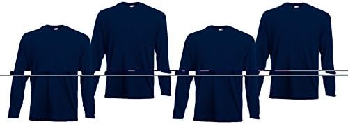 Mens 4 Pack Fruit of the Loom Full-Sleeve Valueweight T Shirt