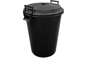 JARDIN202 - Cubo de Basura Industrial Robusto de 100 Litros - Contenedor de Residuos Duradero y Fácil de Limpiar | 100 litros (Negro)