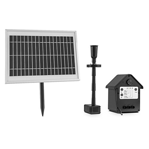 Blumfeldt Wasserwerk 500 Gartenbrunnen Solar Springbrunnen (Wasserfontäne, Akku, LED-Beleuchtung, 5 Watt Solarpanel, 500 Liter/h Pumpleistung) schwarz - 4