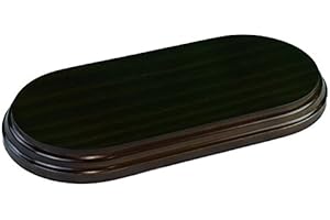 GRECA Peanas rectangulares ovaladas. Acabado Barniz Nogal. Varias Medidas. Madera Maciza. (27 * 13 cms)