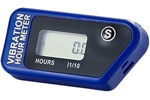 Numérique Vibration Compteur d'Heure Complet Imperméable À L'eau Réinitialisable Vibration Compteur d'Heures Sans Fil pour Toutes Vibrantes Machine Moto Snowmobil ATV Bateaux (bleu)