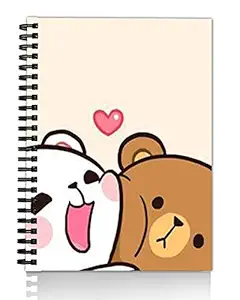 DI-Kraft Handcrafted Hard Cover Unruled Paper Spiral Binding Printed Journal Diary Notebooks for Girls and Boys Wire Bound Memo Notepads Diary Notebooks Planner (160 Pages, A5 Size)