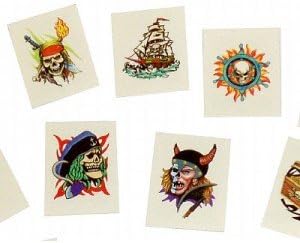 Pirate tattoos, pack of 24