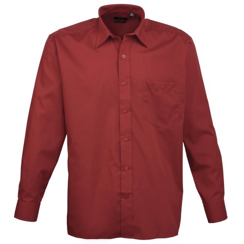 Premier Workwear Pr200 Mens Business Hospitality Barwear Long Sleeve Poplin 