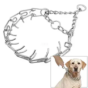 Picckola International? Stainless Steel Chrome Plated Prong Collar for Dogs - 18 inch