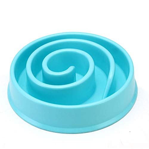 UWOODSlow Feeder Dog Bowl - Slow Eating Dog Bowl - Interactive Feeder - Slow Down Feed Dog Cat Feeding Bowl - Pet Bloat Stop Dog Bowl (Blue)