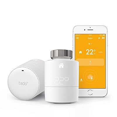 tado° Têtes Thermostatiques Intelligente pour radiateur - Kit de démarrage - contrôle intelligent de chauffage par géolocalisation via Smartphone