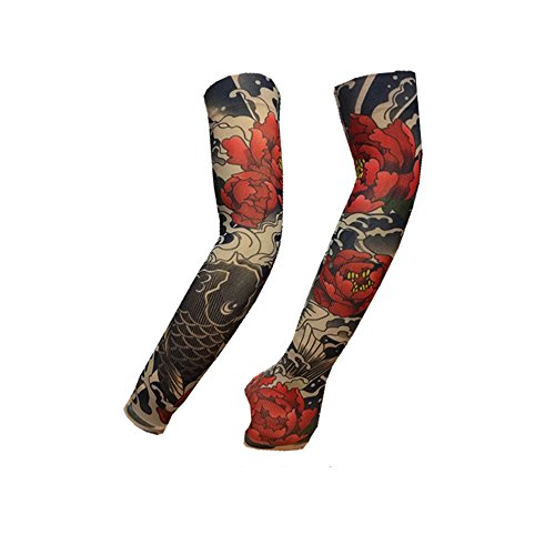 LybCvad Manches de Glace de Manches de Glace de Manchon de Protection du Soleil d'été Bras de Tatouage Bras de Tatouage de Glace sans Couture Conduite Manches de Protection Solaire
